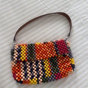 STAUD Multicolor Beaded Shoulder Bag